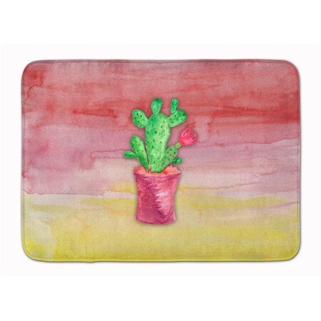 Carolines Treasures Carolines Treasures BB7361RUG Flowering Cactus Watercolor Machine Washable Memory Foam Mat BB7361RUG